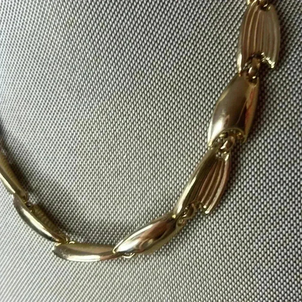 TRIFARI Gold 2 toned Link Choker NECKLACE - Picture 2 of 3